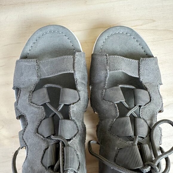 Adrienne Vittadini Sport Peggie Wedge Sandals Grey 7.5 - Picture 6 of 8